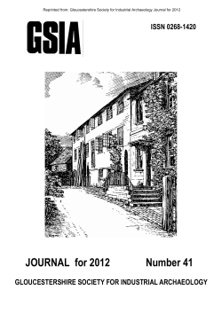JOURNAL for 2012 Number 41 - Gloucestershire Society for