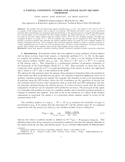 A PARTIAL CONDITION NUMBER FOR LINEAR LEAST