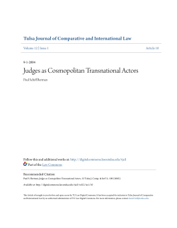 Judges as Cosmopolitan Transnational Actors