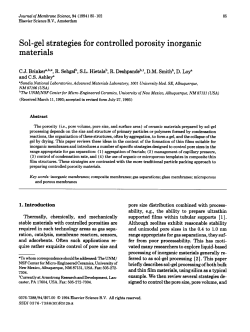 Sol-gel strategies for controlled porosity inorganic materials