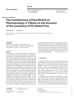 The Contributions of Paul Ehrlich to Pharmacology