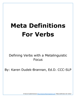 Meta Definitions For Verbs - Karen Dudek