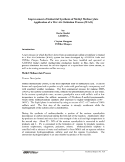 Improvement of Industrial Synthesis of Methyl Methacrylate