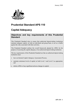 APS 110 Capital Adequacy - Australian Prudential Regulation
