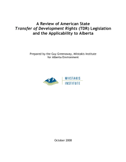 A Review of American State Transfer of Development Rights (TDR)