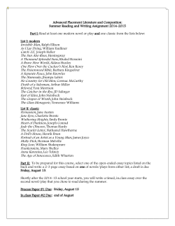 Advanced Placement Literature and Composition: Summer Reading