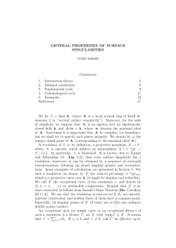 GENERAL PROPERTIES OF SURFACE SINGULARITIES Contents