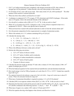 Glencoe Semester II Review Problems 2015 1. If 42.7 g of carbon