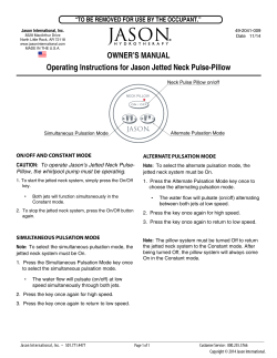 Operating Instructions Jetted Neck Pulse-Pillow