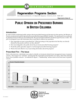 Public Opinion on Prescribed Burning in British Columbia