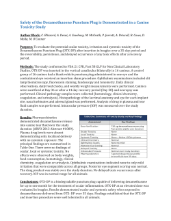 Safety of the Dexamethasone Punctum Plug is Demonstrated in a