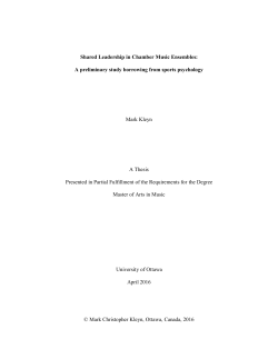 Shared Leadership in Chamber Music Ensembles: A