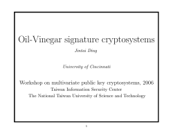 Oil-Vinegar signature cryptosystems