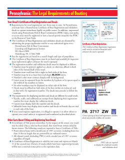 Pennsylvania:The Legal Requirements of Boating