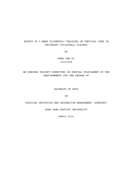 effect of 4-week plyometric training on vertical jump in