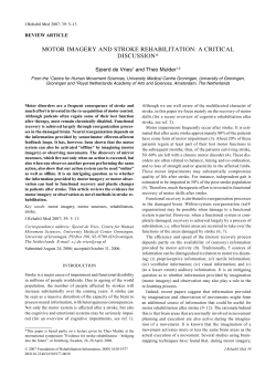 MOTOR IMAGERY AND STROKE REHABILITATION: A CRITICAL