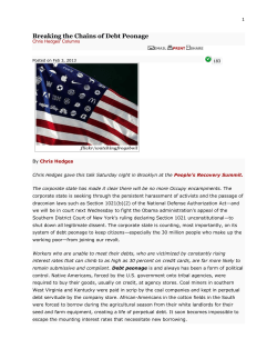 Breaking the Chains of Debt Peonage