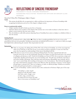 Reflections of Sincere Friendship