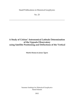 A Study of Celsius` Astronomical Latitude Determination of the