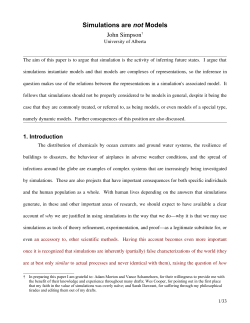 Simulations are not Models - Philsci