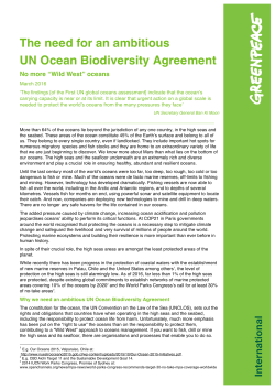 The need for an ambitious UN Ocean Biodiversity Agreement