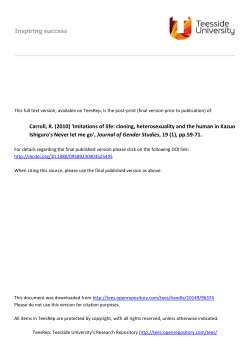 Imitations of life: Cloning, heterosexuality and the human in Kazuo