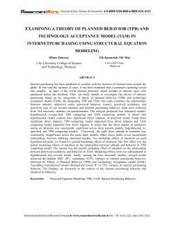 examining a theory of planned behavior (tpb) and technology