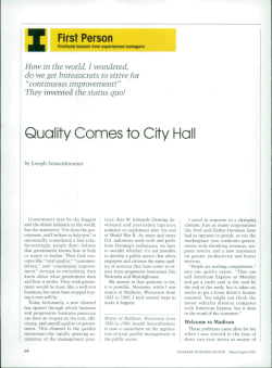Quality Comes to City Hall