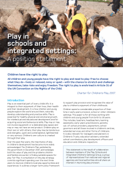 Play in schools and integrated settings