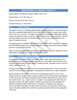 Specification for Agents (“Names”)