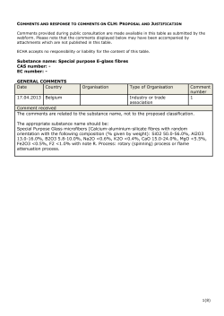 Comments received_Special purpose E-glass