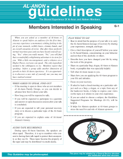 Members Interested in Speaking - Seattle Al-Anon