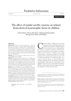 Paediatrica Indonesiana The effect of regular aerobic exercise on