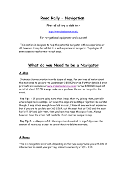 Road Rally &ndash; Navigation What do you Need to be a Navigator