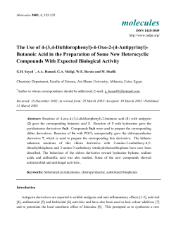 The Use of 4-(3,4-Dichlorophenyl)-4-Oxo-2-(4-Antipyrinyl)