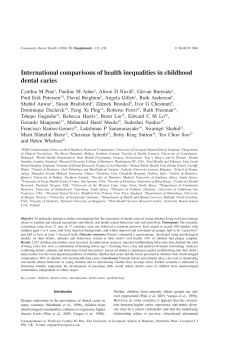 International Comparisons of health inequalities in childhood dental