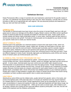SKIN CARE SERVICES - Kaiser Permanente Thrive