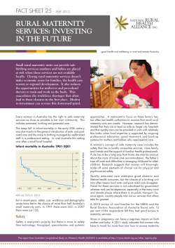 Rural Maternity Services - Investing in the Future (2012)