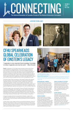 CFHU SpeArHeAdS gLobAL CeLebrAtion oF einStein`S LegACy