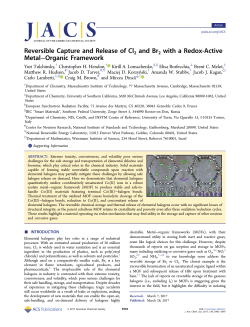 Reversible Capture and Release of Cl2 and Br2 with a Redox