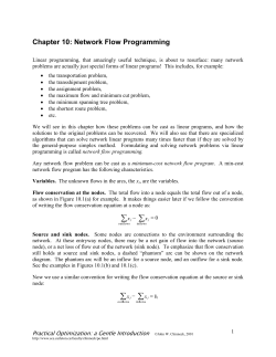 Chapter 10: Network Flow Programming
