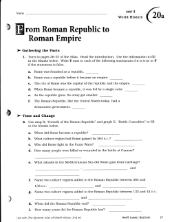 rom Roman Republic to Roman Empire