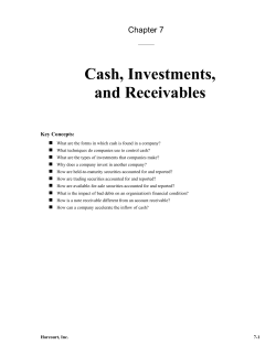 Cash, Investments, and Receivables