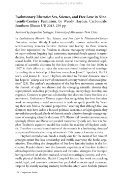 Evolutionary Rhetoric: Sex, Science, and Free Love in Nineteenth