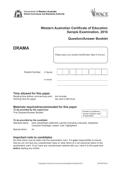 2016 Sample Examination - SCSA