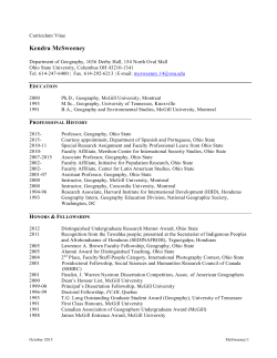 McSweeney Web CV Oct 2015 - Department of Geography