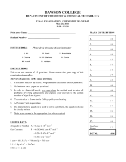 Final Exam - Dawson College