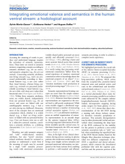 Integrating emotional valence and semantics in the human ventral