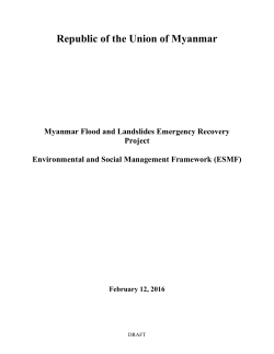 Republic of the Union of Myanmar - Department of Rural Development
