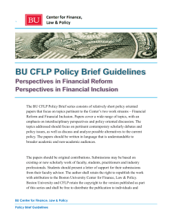 The BU CFLP Policy Brief series consists of relatively short policy